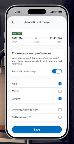 New American Airlines app screen 1
