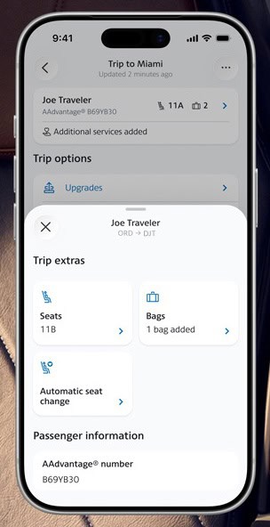 New American Airlines app screen 2