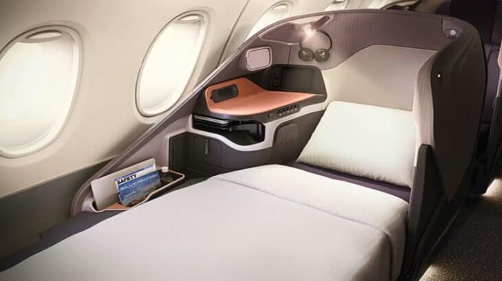 Singapore A380 Business Class bed-1