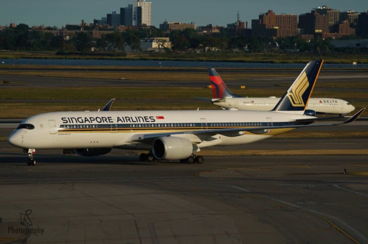 Singapore Airlines Airbus A350-941ULR 9V-SGB taxing at JFK 2