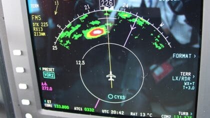 The blob on the Weather radar, just to the left at 15-20 miles is a textbook looking cell-16x9