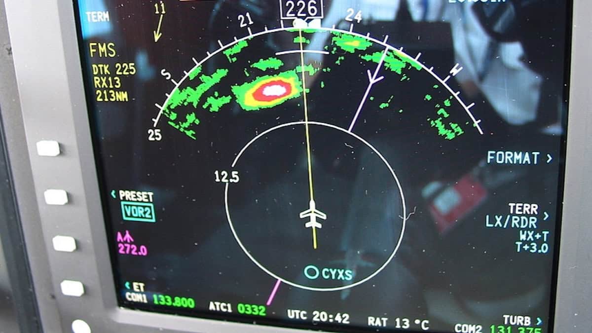 The blob on the Weather radar, just to the left at 15-20 miles is a textbook looking cell-16x9
