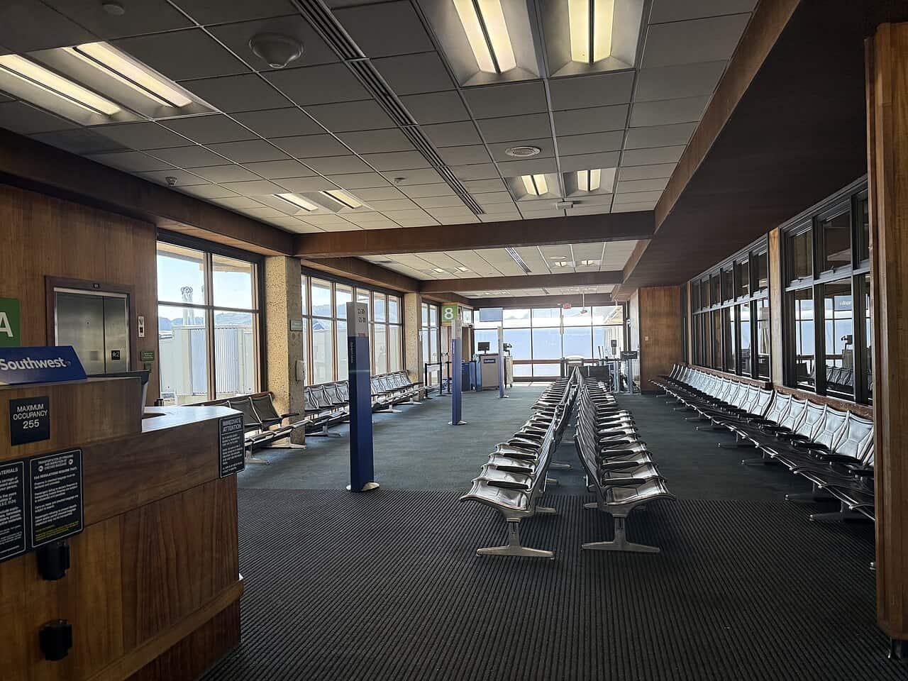 The gate area for Southwest Airlines at Lihue Airport in Lihue, Hawaii