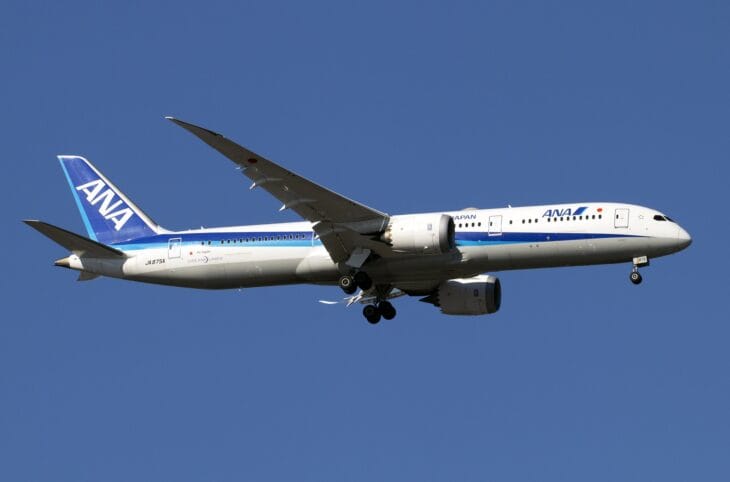All Nippon Airways Boeing 787-9 JA875A on approach with gear down