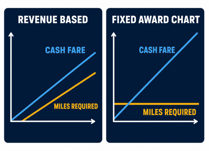 A revenue based award tracks the cash fare upward. A fixed chart does not, which is where the value hides.