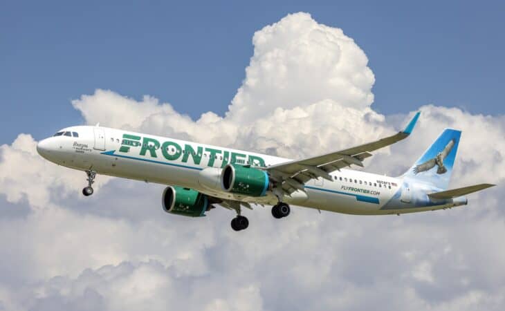 Frontier Airlines Airbus A321neo N658FR with an animal painted on its tail, approaching to land