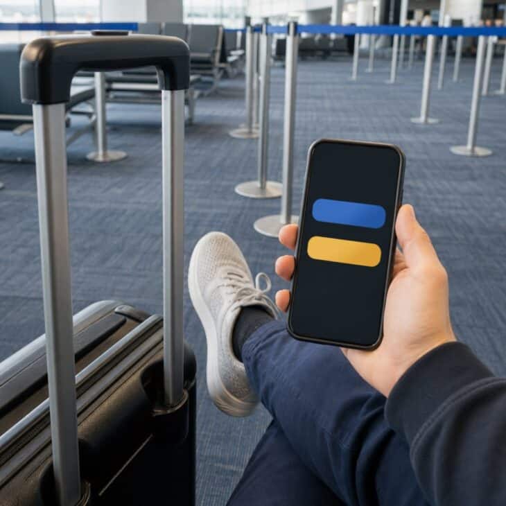 A simple boarding-habit poll gives followers something to answer while the line forms.