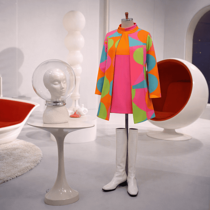 A clear bubble helmet was part of Emilio Pucci's space-age uniform for Braniff in 1965.