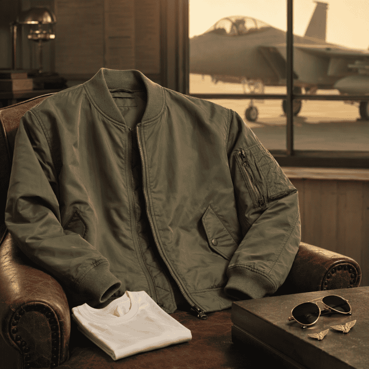 The sequel's Maverick adds a sage green zip-up jacket and captain's rank.