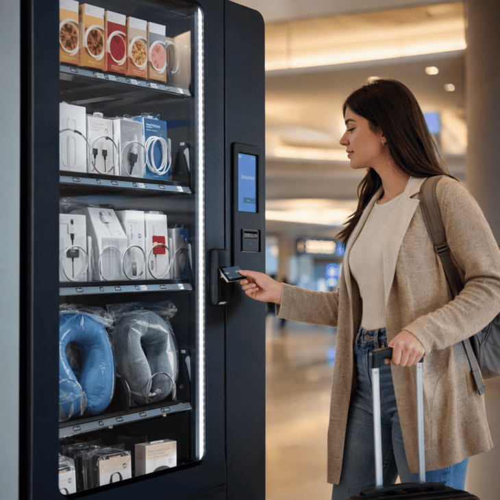 A vending wall stocked for a bad night, not a snack run, earns its keep during an irregular-operations day.
