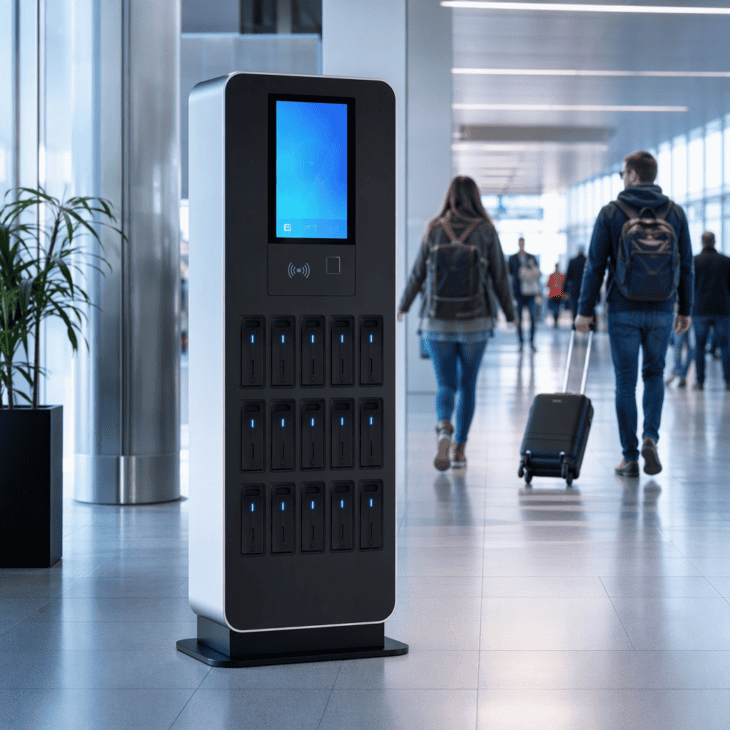 A rentable power bank solves the one problem every gate area shares: not enough outlets.