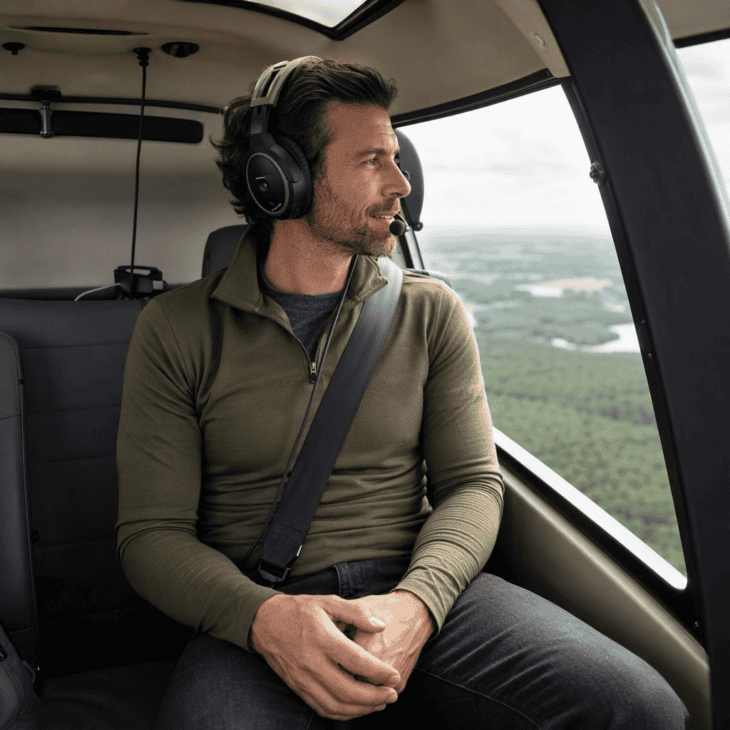 Two thin layers handle the temperature swing between the pad and cruising altitude.