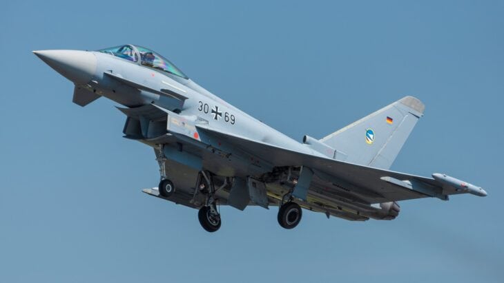 German Air Force Eurofighter Typhoon EF2000, serial 30+69, at the Royal International Air Tattoo 2024