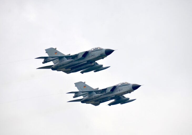 A Panavia Tornado IDS and a Tornado ECR of the German Air Force flying together