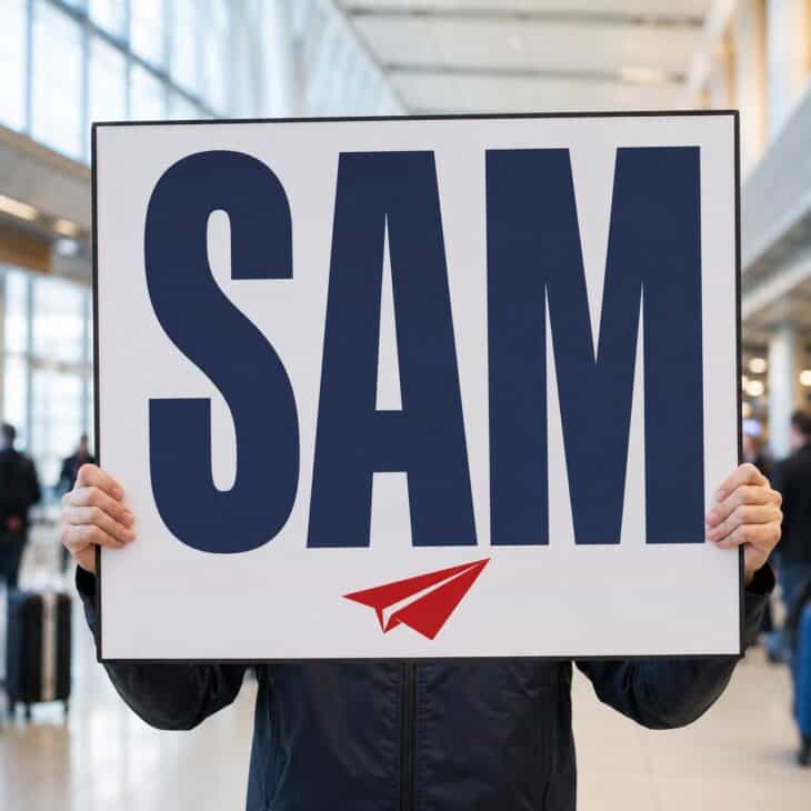 One enormous first name is the simplest sign to spot across a crowded arrivals hall.