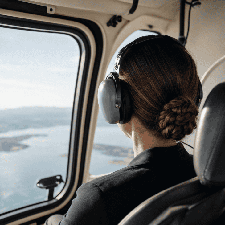 A braid or low bun sits under a headset better than a ponytail does.