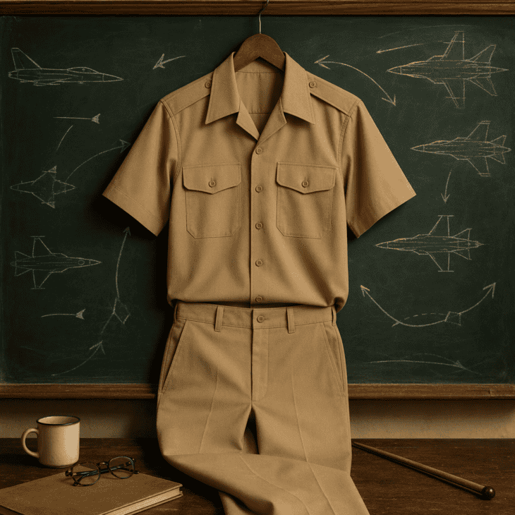 A khaki uniform and a pointer turn any guest into the instructor at the front of the class.