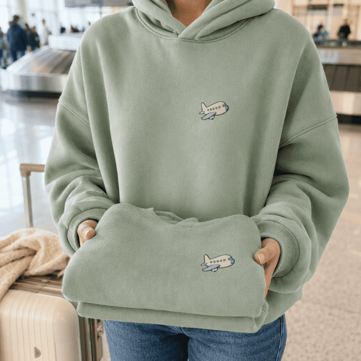 A matching hoodie waiting for her makes every reunion photo look planned.