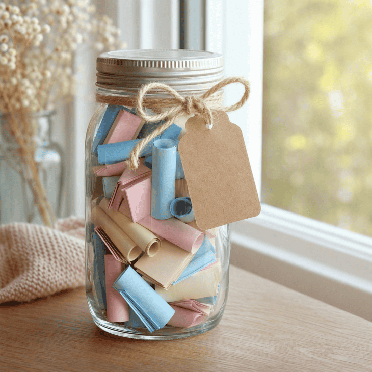 A jar of notes written while he was away turns time apart into something you shared.