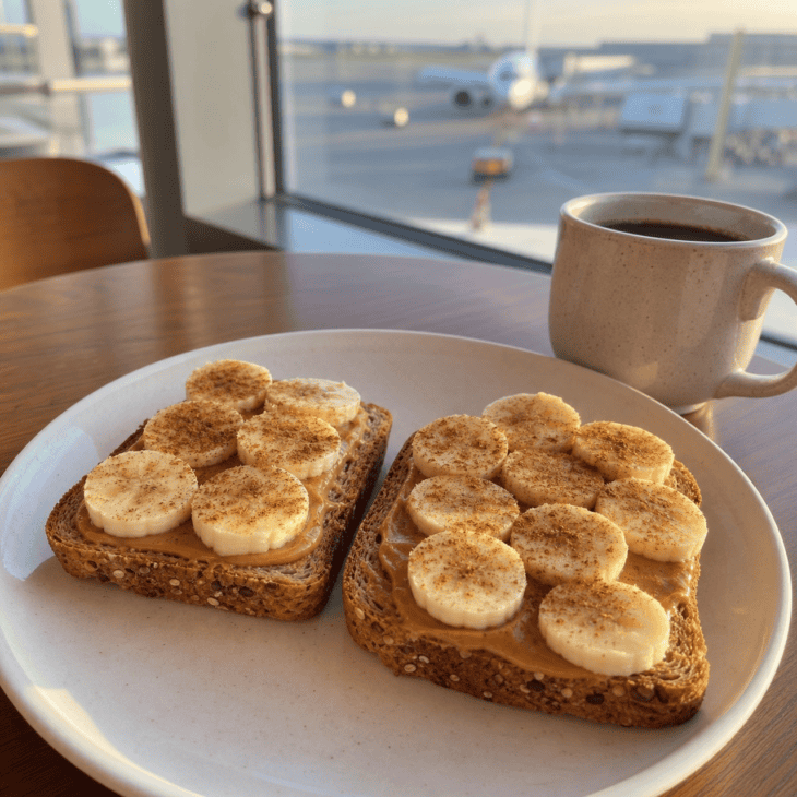 Peanut butter and banana toast combines a familiar sweet flavor with a more substantial base.