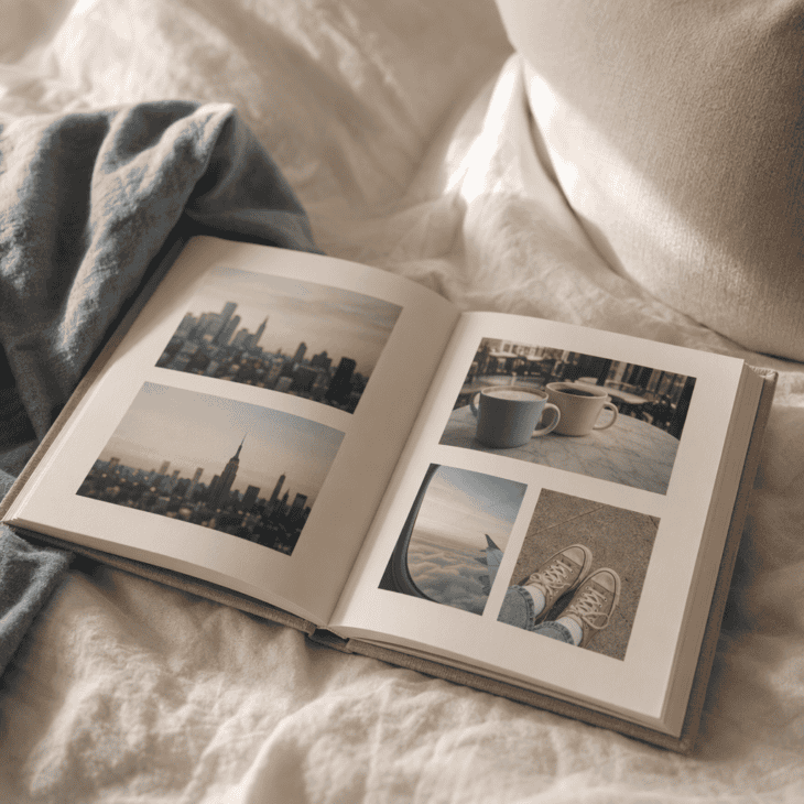 A photo book turns the months apart into a shared chapter with a happy ending.