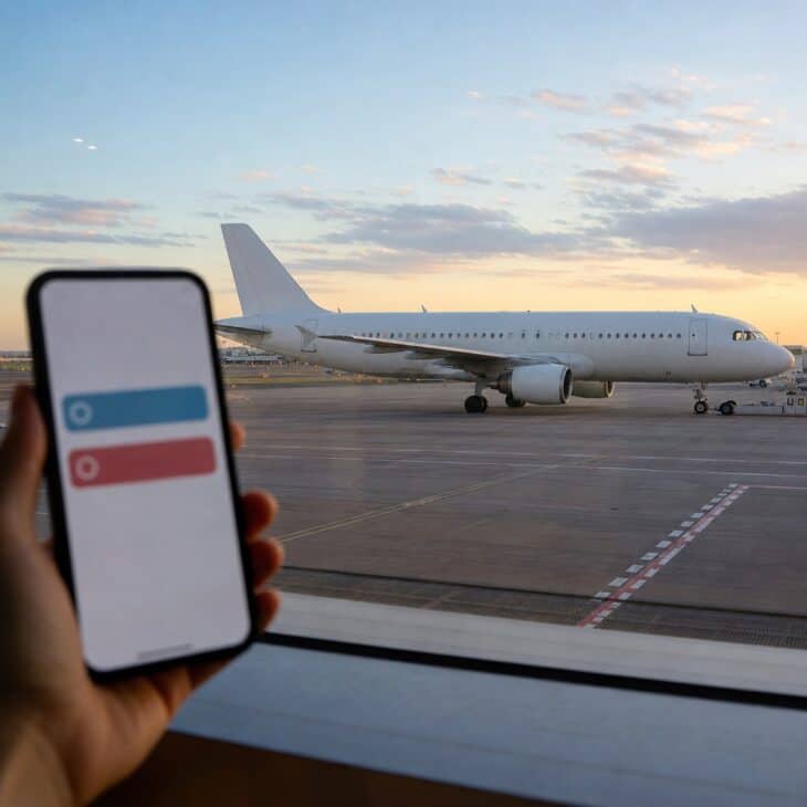 A clean side view of a generic aircraft makes an easy visual quiz between gate updates.