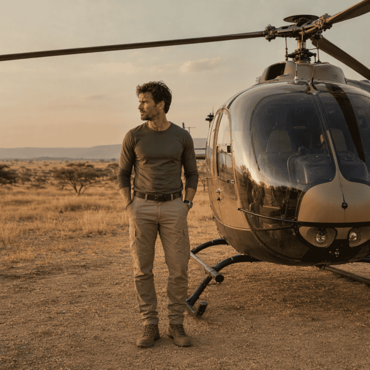 Olive and khaki hide dust and keep you cool in open bush country.