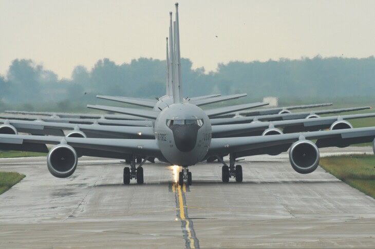 several re-engined KC-135R