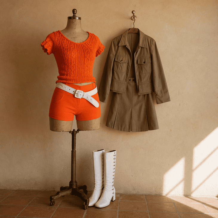 Orange hot pants and white go-go boots made the 1971 hostess uniform one of the most famous in America.