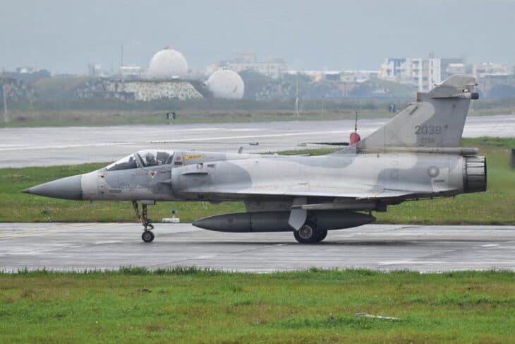 Republic of China Air Force Dassault Mirage 2000-5EI serial 2038 taxiing out at Hsinchu Air Base