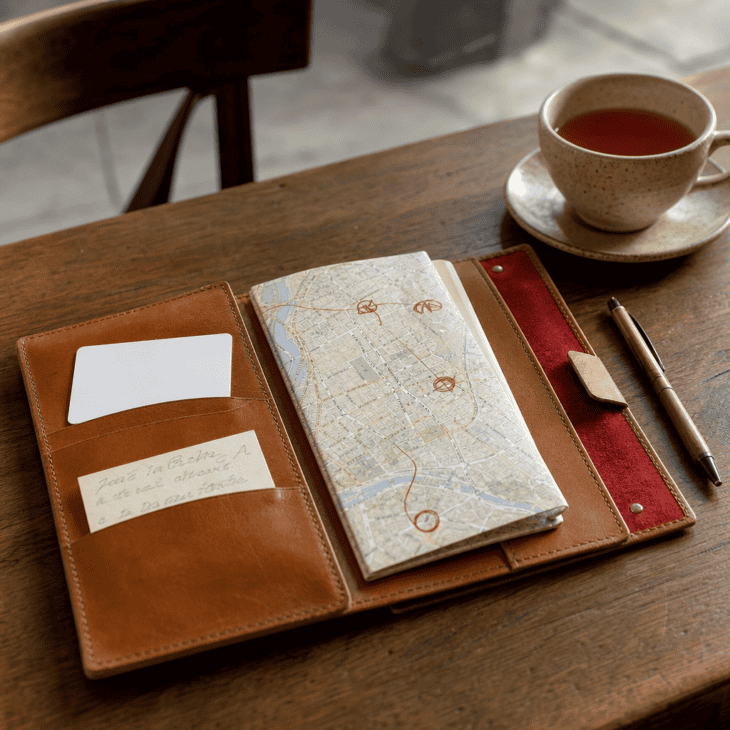 A transit card and a marked-up map give a visiting guest their independence from day one.