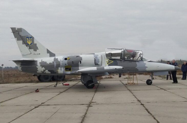 An Aero L-39M1 Albatros trainer in Ukrainian Air Force markings