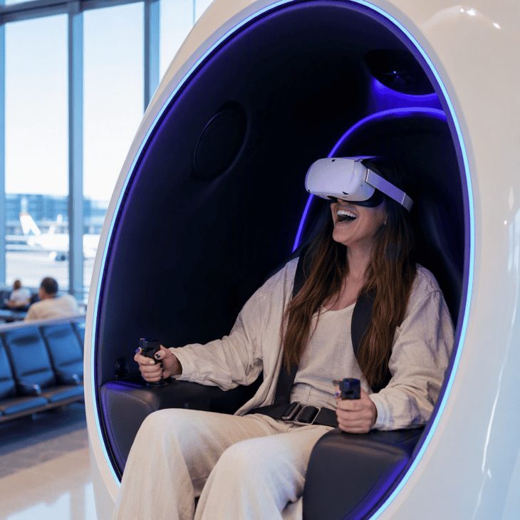 Fifteen minutes in a VR pod turns a dead layover into the most memorable part of the trip.
