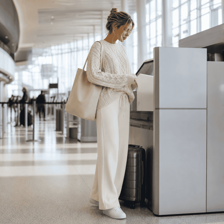 Wide-leg joggers under an oversized sweater trade sweatpants stigma for real texture.