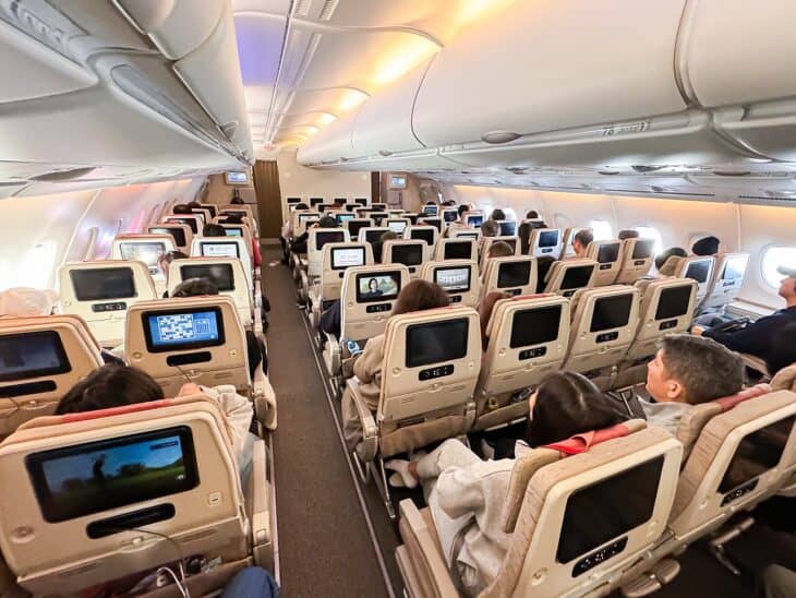 Asiana Airbus A380 Economy cabin