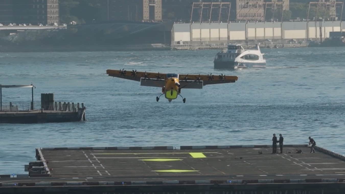 Electra hybrid-electric Ultra Short aircraft at Downtown Skyport in Lower Manhattan copy-16x9