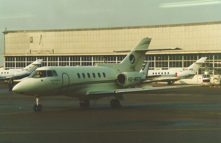 British Aerospace BAe 125-800A HZ-WBT5 of Saudi Kingdom Holding parked on the apron at Zurich