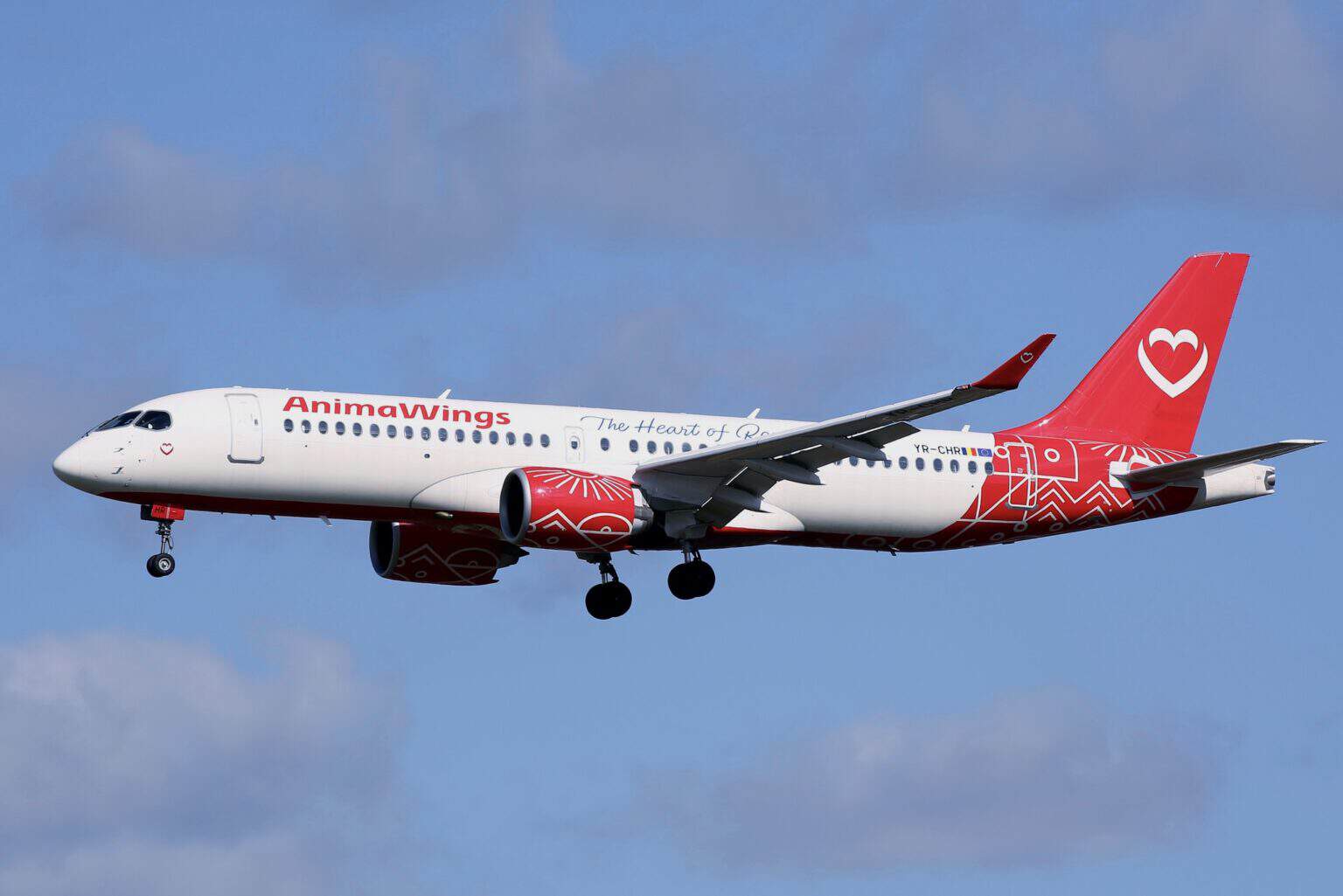 AnimaWings Airbus A220-300 YR-CHR on approach