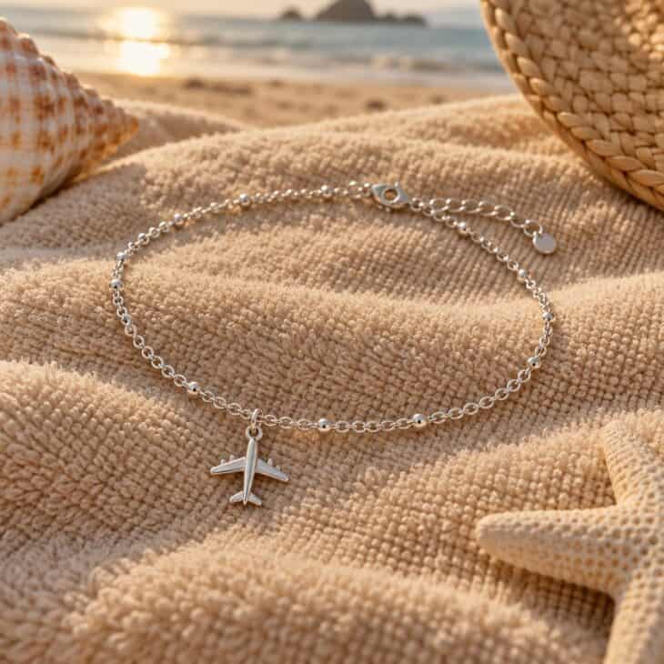 An anklet suits beach and vacation outfits.