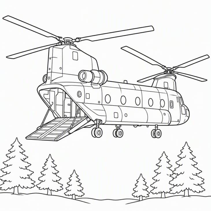 Two rotors and a cargo ramp make it distinct.