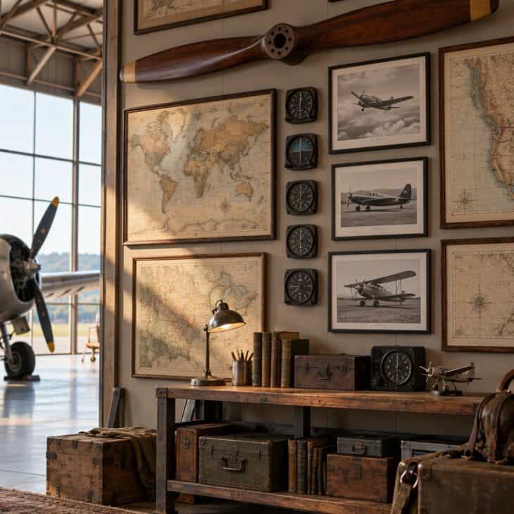 A memorabilia wall tells the story of the person who lives there.