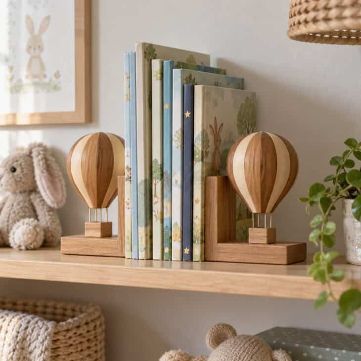 A pair of bookends adds a small detail.