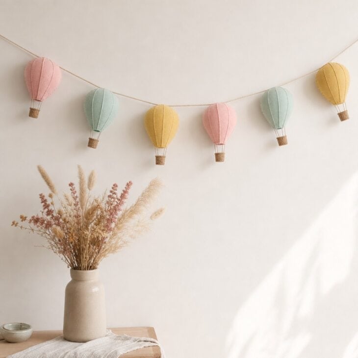 Balloon flags make a classic bunting feel new.