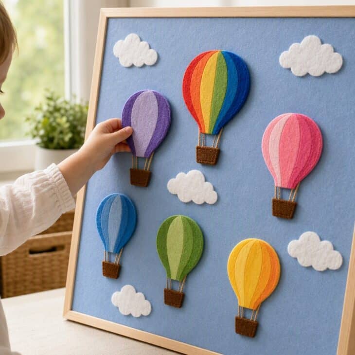 A felt set becomes a story board kids rebuild again and again.