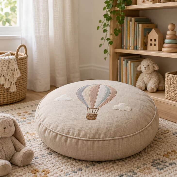 A cushion marks out a reading corner.