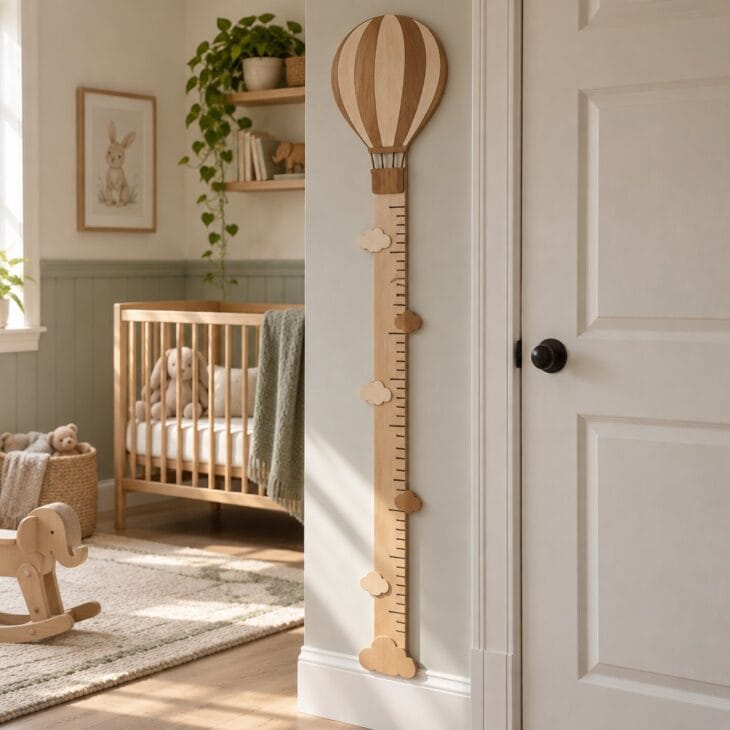 A growth chart carries the theme past the baby years.