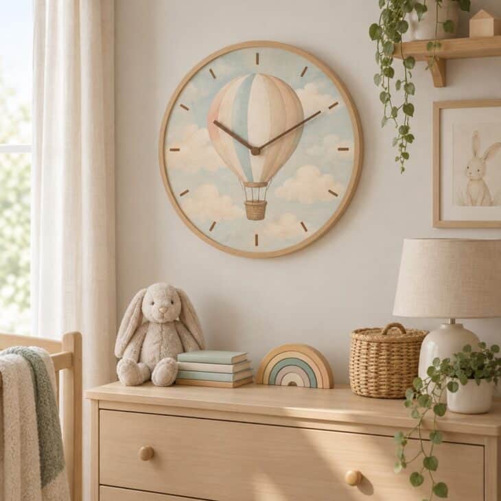 A silent clock is useful during night feeds.