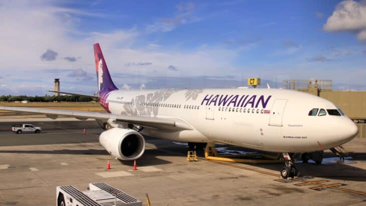 Hawaiian Airlines Airbus A330-200 parked at an airport apron