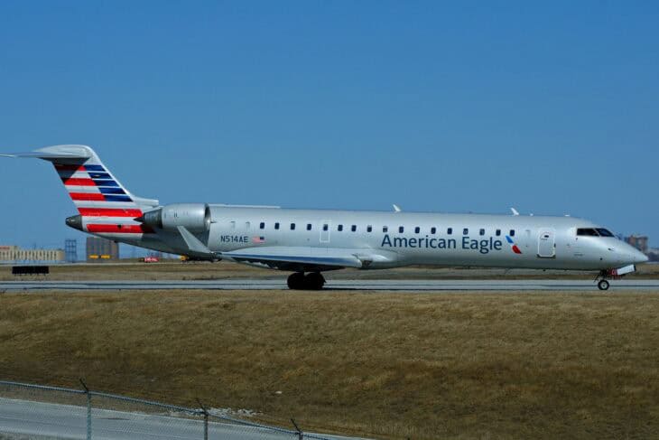 Envoy Air Bombardier CRJ-700 in American Eagle livery on the ground