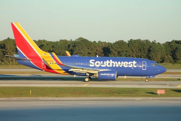 Southwest Airlines Boeing 737-700 in the heart livery on the runway